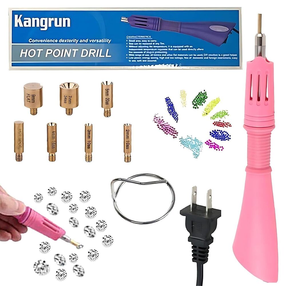 Hotfix Applicator 7-in-1 Rhinestone Setter Hot Fix Wand Bedazzler Kit Tool Set